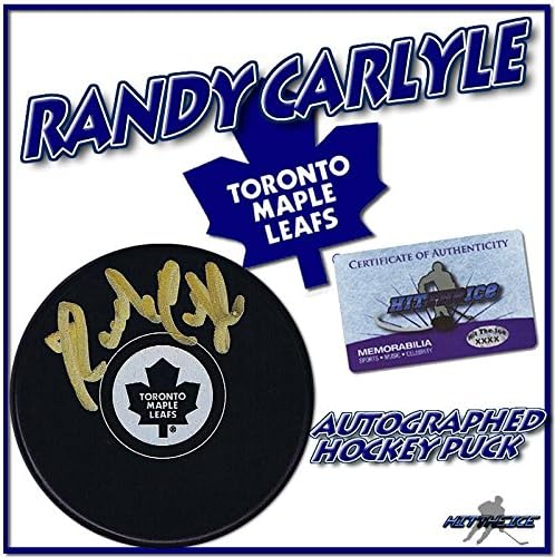 RANDY CARLYLE potpisao TORONTO MAPLE LEAFS Hockey Pak w / COA 2-Autogramed NHL Paks