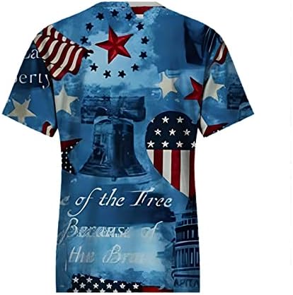 Žene USA majice zastava 4. jula Kratki rukav Crewneck vrhovi Dnevne košulje za neovisnosti Twirts Vintage