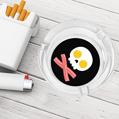 Bacon jaja lubanja Staklo Ashtray okrugle cigarete Držač za trajku pepela za kućni uredski ukras