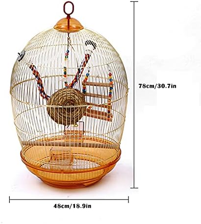 Razzzmum Veliki kavez za ptice Zlatni prevoz za ptice od nehrđajućeg čelika kavez za ptice sa ručkom i priključcima