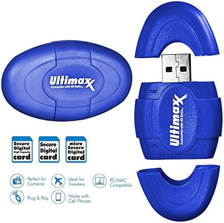 Ultimaxx USB čitač kartica velike brzine & pisac za SD, SDHC, SDXC, MicroSD, MicroSDHC & MicroSDXC