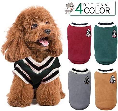 Pas mačji džemper College stil Teddy pleteni prsluk ljubimac štene zima Warm Warm odjeća za male srednje velike pse mačke sive s