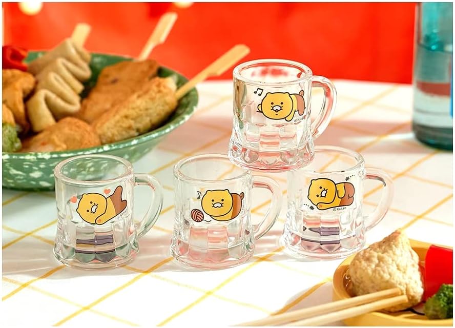 Kakao Choonsik SOJU Handle glass 소주 소주잔 korejski soju alkohol handle Shotch glassware set od 4 komada