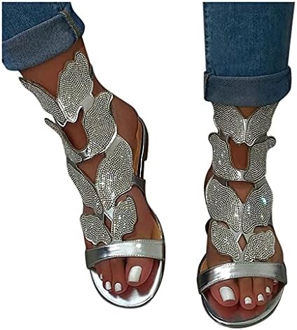ComValue sandale Žene Dressing Lether, Ženska modna casual kristal otvorena nožna prst lagane sandale s