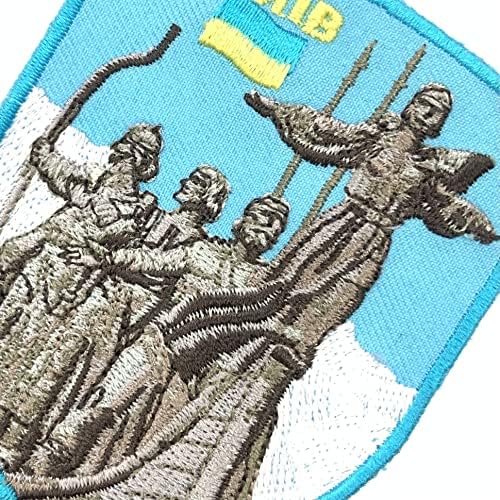 Kyiv osnivači spomenika vezeni zakrpa + Ukrajina Patriotska zastava Patch, set, šivati ​​željezo na odjeći,