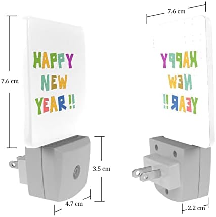 2 paket LED noćno svjetlo Auto/ON/Off prekidač, Sretna Nova godina idealna za spavaću sobu, kupatilo, rasadnik,