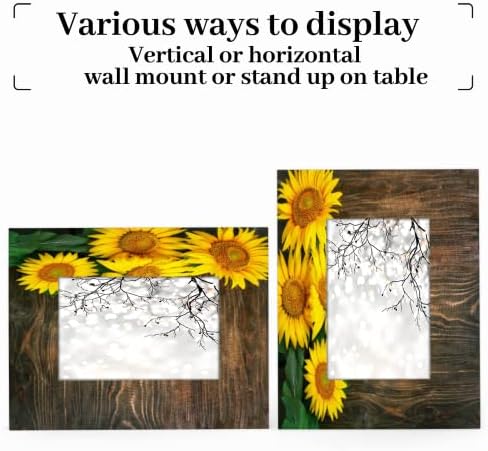 Funky Qiu 8x10 okvir za slike rustikalni suncokret cvijet Foto okvir za zidni i stolni prikaz Drvena fotografija