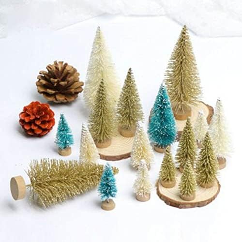Reheyre 8pcs umjetna mini božićna stabla, snježna pine xmas zabava ukras za odmor, zimske snježne ukrase