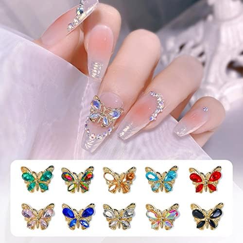 10kom Nail Charm delikatna svjetlucava laka pasta za nokte salon Supply Butterfly nail Decor Nail Art Decor