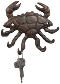 Ručno izrađeni nautički dekor Rustikalni bakar od livenog željeza ukrasni rak sa šest metalnih zidnih kuka