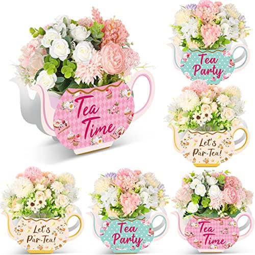 6 kom dekoracije za čajanke cvetne kutije za princeze zabave centralni cvetni čajnik centralni deo za rođendanske