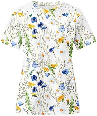 Odjeća za vježbe za žene Ženski vrhovi ljetna moda čipkasti kukičani kratki rukavi Crewneck Shirts Casual