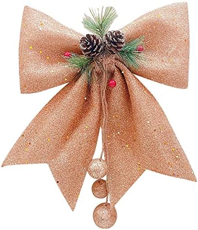 Ornament sa borovima lukovi božićni lukovi orah ručni luk ukrasni bowknot vijenac božićno svjetlucavo drvo