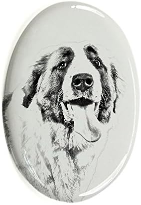 Saint Bernard, Ovalni nadgrobni spomenik od keramičke pločice sa slikom psa