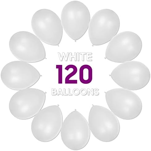 OWill 120kom bijeli baloni 12 inča bijeli baloni od lateksa, kvaliteta helijuma za rođendan Baby Shower