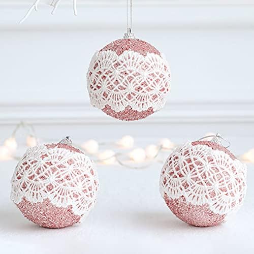 Božićno drvo Lace Foam božićna lopta Dip prah Lopta viseći Ornament 8cm Charm Ball Božićni ukrasi početna