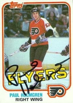 Paul Holmgren autografirana hokejaška kartica 1981 TOPPS 105 - autogramene hokejske kartice