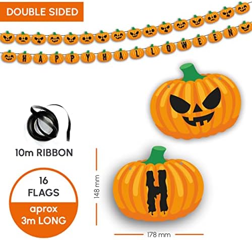 Press Heritage Press 10ft Viseće bundeve banner dvostrano buntovnice za ukrašavanje za Halloween - bundeve