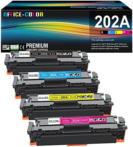 202a Toner kertridži 4 zamena pakovanja za HP 202a 202x Toner radi sa bojom Laserjet Pro M254dw MFP M281cdw,
