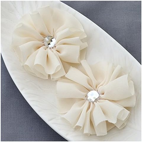 12 Ivory Rhinestone Ballerina Twirl cvijet šifon cvijet meka tkanina svilena svadbena podvezica za vjenčanje