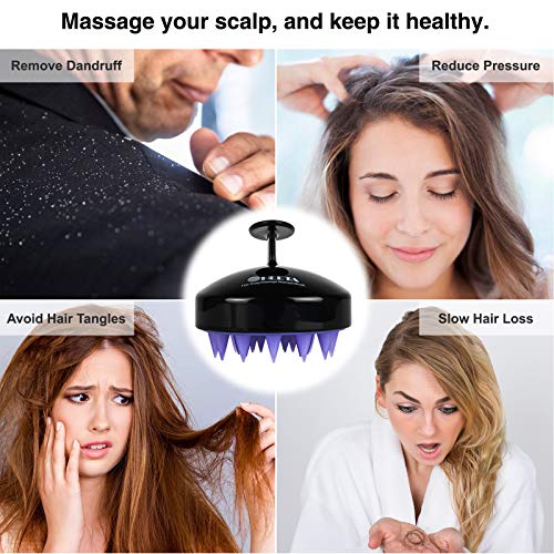 Heeta Hair Scalp Massager Shampoo Brush 2 pakovanja, meke silikonske čekinje za uklanjanje peruti, vodootporna