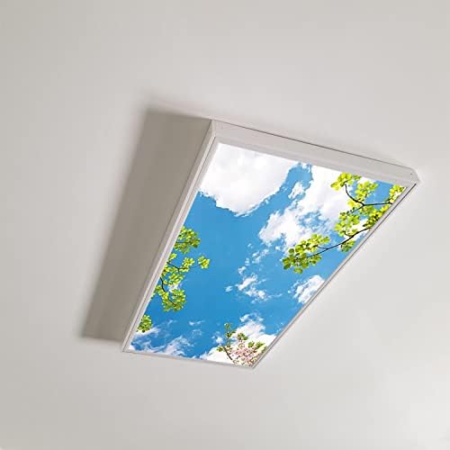 Lanqiao prekrivači za fluorescentno svjetlo za dekoracije kuhinje u učionici - plavo nebo i bijeli oblaci-Eliminirajte
