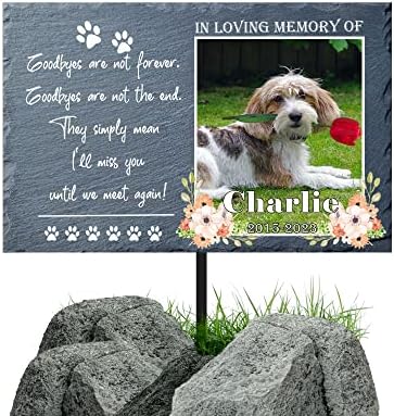 Zbogom nisu zauvijek, personalizirani Petit Basset Griffon Vendeen spomen-plak za pse, spomen-ploče za kućne ljubimce za vanjske spomen-vrtne dekoracije za kućne ljubimce