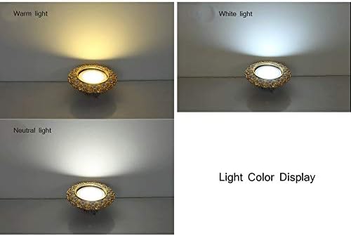 Okluck ultra tanka evropska klasična retro smola ravna svjetlost LED 3 boje zatamnjene lampe za umanjenje ploče za ugradnju energije uštedu energije u zatvorenom dekoru Spotlight 3W / 5W / 7W / 9W Početna Vintage Dnevna soba Stropna svjetlo