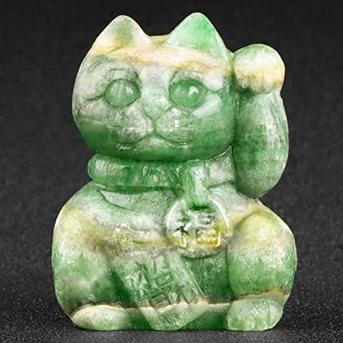 Artissone 2 Afganistan Jade Lucky Cat Figurine Hand Rezbarene maneki neko Novac mačke statuu Good Luck Feng