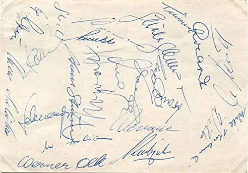 Nemački nogometni tim 1962 Autograma, potpisana razglednica montirana