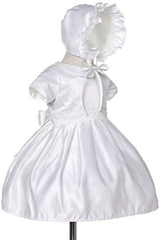 Loloda Baby Girls bijeli krštenje krštenja haljina haljina kratkih rukava blagoslov duga haljina s ruffle
