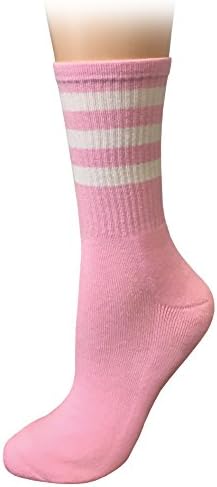 Prestige Medical Cushioned Crew čarape, ružičaste sa bijelim prugama, 2 broja