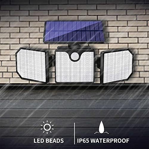 CQCYD senzor na otvorenom - 230 LED 2200LM LED lampica za solarne motak - 3 glave senzor kretanja IP65 Vodootporna solarna vanjska svjetla - za garažni dvorište trijem #new