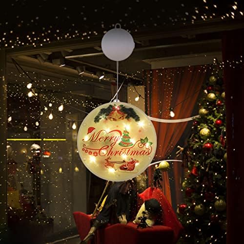 Na baterije Božić prozor dekoracije sa upaljenim LED Sucker svjetla za Božić stablo kamin prozor unutarnji