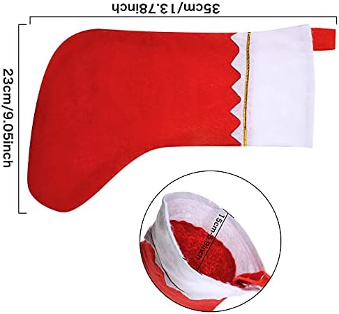 12 pakovanje crveno filc Božićne čarape, Christams Kamin Čarapa Bomy poklon torbe Santa Claus Xmas Tree