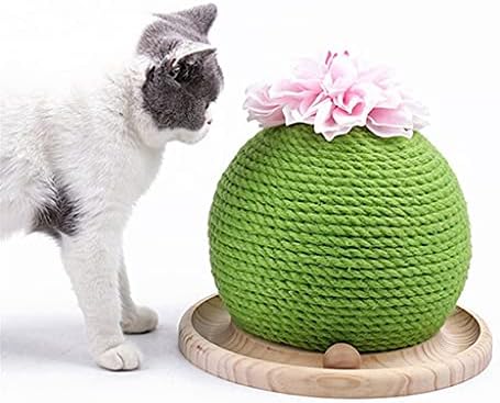Mjwdp mačke daska za grebanje mačke igračke drvena donja ploča slamnata kandža Lopta mačići kaktusi penjački