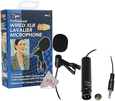 Vidpro XM-L2 XLR Lavalier Mikrofon za DSLR, kamkorderi & Video kamere 20 ' Audio kabl