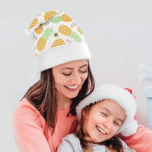 Božić Santa šešir, ananas voće uzorak Božić Holiday šešir za odrasle, Unisex Comfort Božić kape za Novu