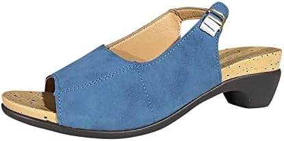 Chunky pete sandale za žene kanta za gležnjeve Dressy Office Sandale, ženska ljetna metalna kopča papuče
