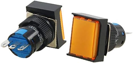 X-Dree AC 250V 5A Orange 1Nc Rectugle Momentalni prekidač od 16 mm push gumba 2 kom (AC 220V za UAE 5A narančasta