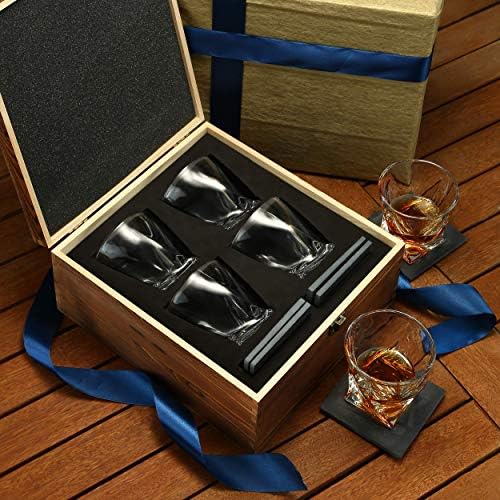 Whisky naočare Set od 4 - poklon za muškarce, tatu, oca, brata-Twisted Old Fashioned Classic Whisky Glass