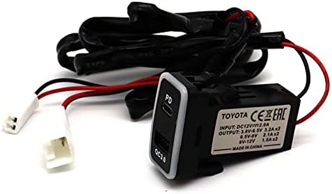 Lokeke za Toyota Vigo QC3.0 & PD USB tipa C Auto utičnica, PD USB C brzi punjač automobila USB utičnica