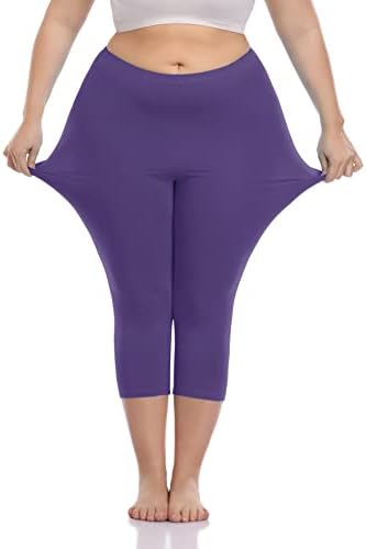 Jeftine ženske plus veličine Capri gamaše lagane meke grebenske gamaše Basic Capris joga hlače