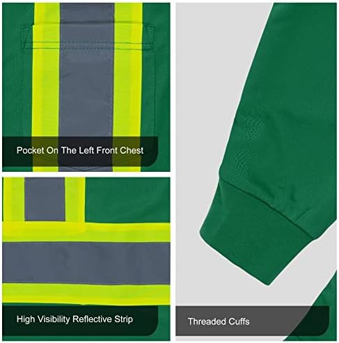 Fonirra Sigurnosne majice visoke vidljivosti za muškarce Reflection ANSI klasa 2 Dugi rukav Hi Vis Građevinski