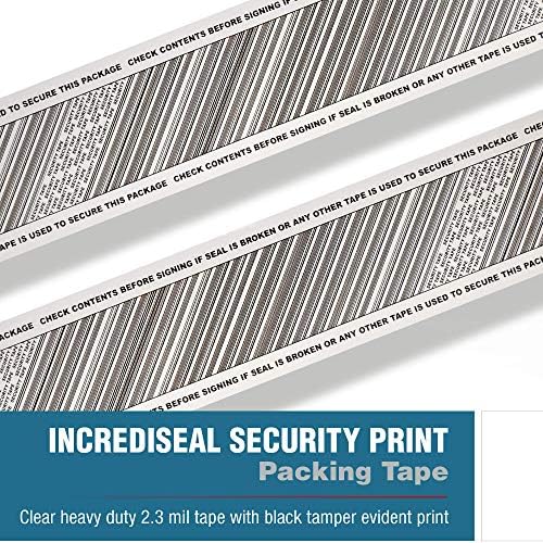 IncrediSeal 3 Inch Tamper evidentna sigurnosna traka za pakovanje, prozirna, 1350 metara x 2,30 Mil za teške