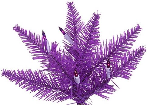 Vickerman 6,5 'ljubičasta je vitko umjetno božinsko stablo, ljubičaste dura-lit žarulje - lažno jele božićno