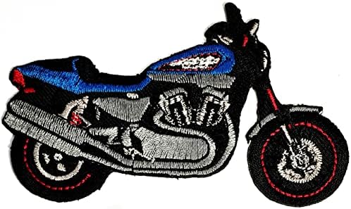 Kleenplus 3kom. Plavi motocikl šije željezo na vezene zakrpe Cartoon Racing toy Vehicles naljepnica Craft