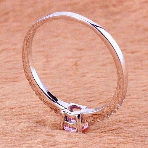 Ploy Pailin 55mm Pink/Red AAA CZ Band ženski prsten od bijelog zlata punjen vjenčanim repom veličine 6-8