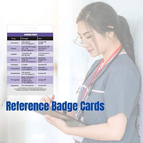 Cardiac kaplje referentna vertikalna značka kartica-odličan resurs za medicinske sestre, medicinske sestre