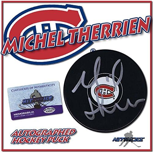 MICHEL THERRIEN potpisao MONTREAL CANADIENS Hockey Puck w / COA *novo * 3-potpisani NHL Pakovi